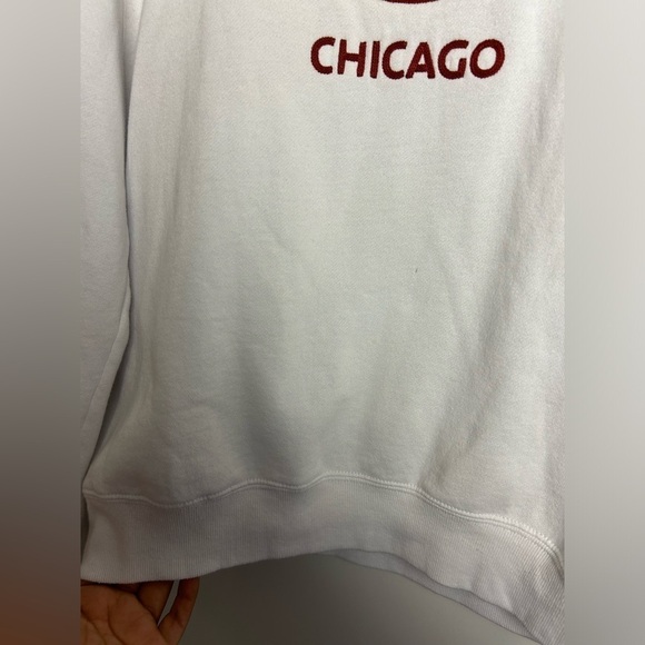 Hard Rock Cafe Chicago Fleece Long Sleeve Sweatshirt White Size M - Picture 7 of 9